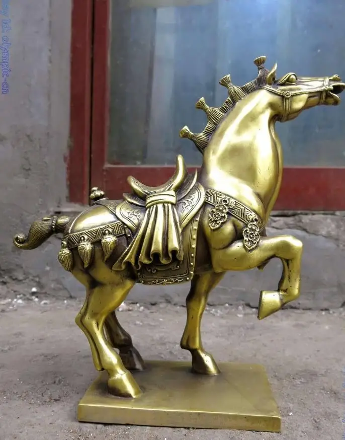 

671115741++13 China brass fine workmanship beautiful strong horse Sculpture Statue