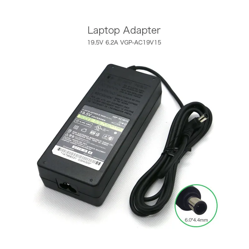 Натуральная 120W 19 5 V 6.2A 6 0*4 4 мм ноутбук Зарядное устройство Мощность адаптер для SONY