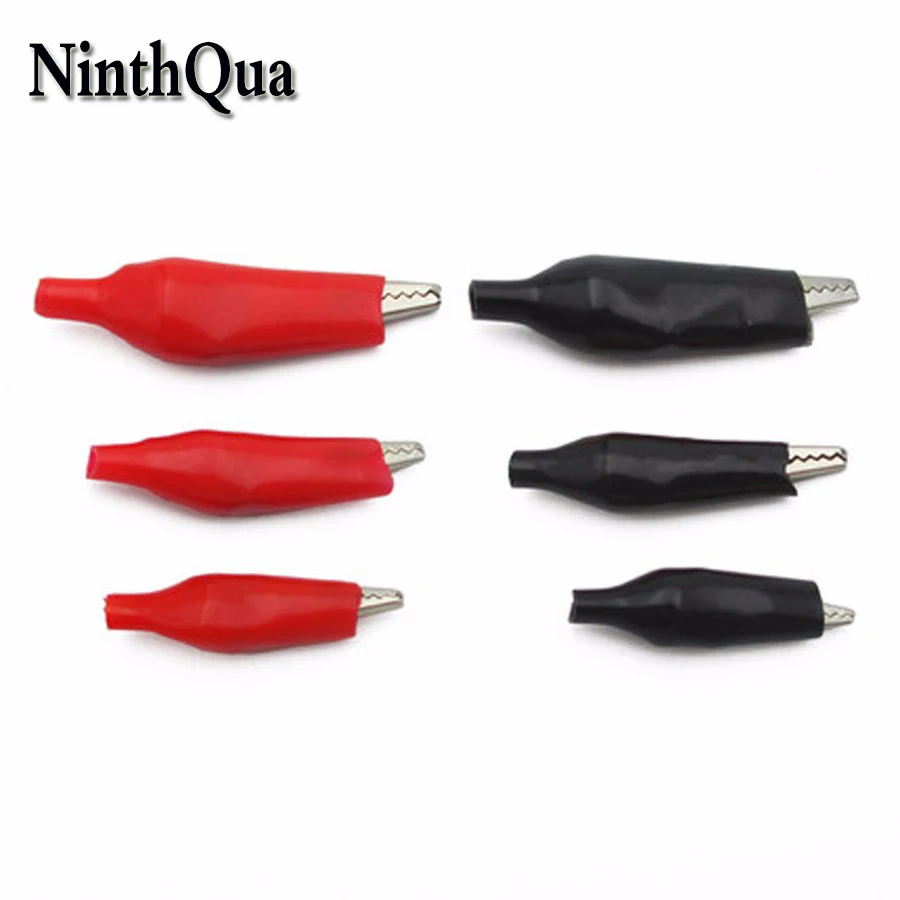 

20PCS Medium Metal Alligator Clip crocodile Electrical Clamp FOR Testing Probe 35MM Black Red Plastic Boot
