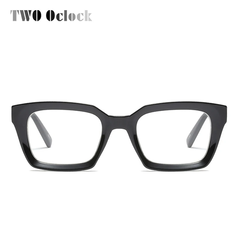 

TWO Oclock Retro Square Eyewear Frames Trendy Black Glasses Clear Myopia Optical Prescription Glasses Spectacle Frames F97562