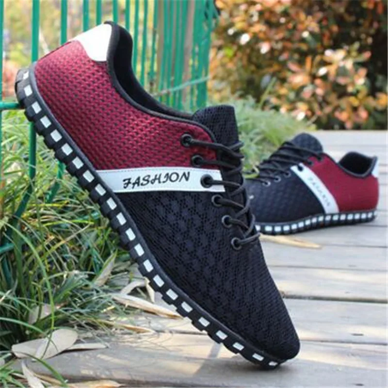 

LAIDILANGTU new mesh men's shoes spring and autumn patchwork breathable mesh Sneakers shoes men's casual wild movement shoes