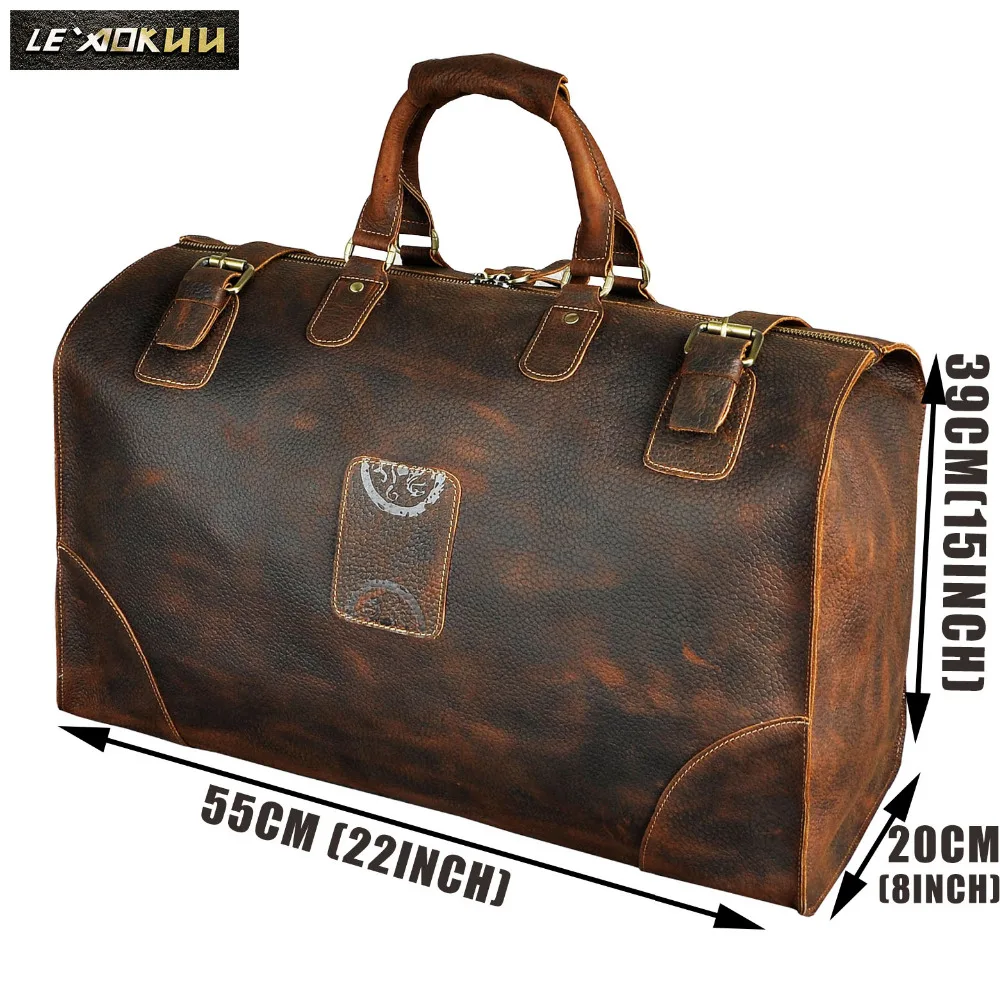 Качество Crazy Horse кожаный мужской Heavy Duty Винтаж Дизайн Сумочка Duffle Чемодан сумка мода путешествия чемодан сумка A8151