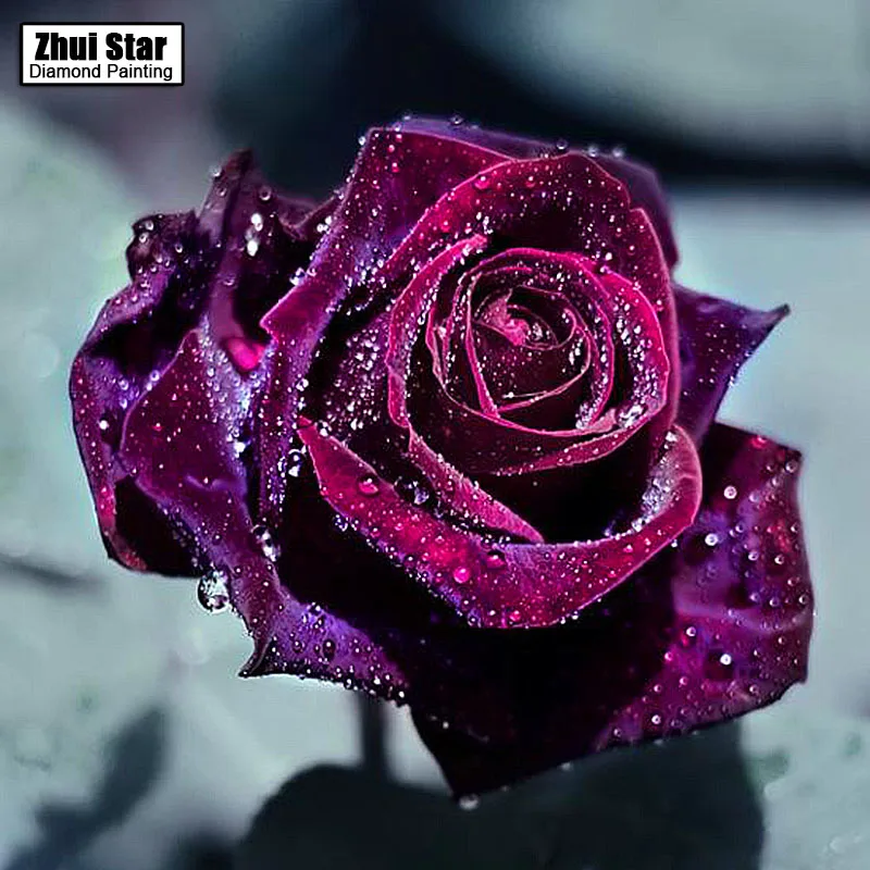 Full Drill Square Diamond 5D DIY Painting&quotPurple roses&quotDiamond Embroidery Cross Stitch Rhinestone Mosaic Painting | Дом и сад
