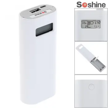 

White Soshine E4S Power Bank / Charger with LCD Capacity Display for Li-ion 18650 Rechargeable Battery
