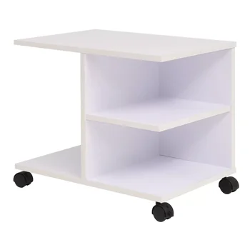 

Rolling Shelf 50x35x42 cm white Oak Modern Bedside Table Sofa Side Corner Table With Wheels Fashion Convenient small table