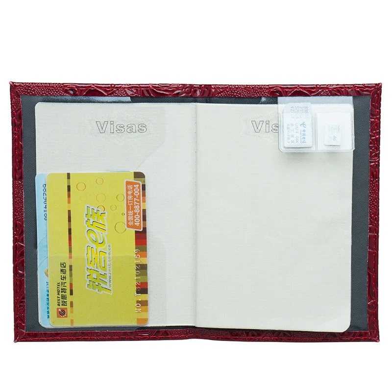  RED Three-dimensional embossed rose PU Leather women Travel Passport Holder Embossing Passport Cove - 32935051650