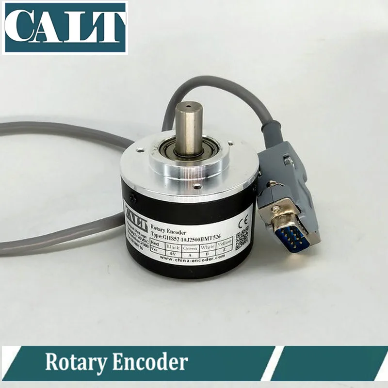 CALT 2500 pulse optic linear encoder 10mm solid shaft rotary encoder with PC socket 9 pin connector new eb38s6 2500 6lg2 times to 2500 lines rotary encoder solid shaft 6mm
