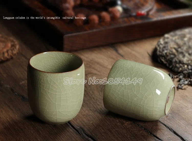 1 шт шесть цветов Китайский Longquan Celadon фарфоровая кунг-фу чайная чашка чайное блюдце чаша для чая 155 мл, китайский чайник кофейная чашка