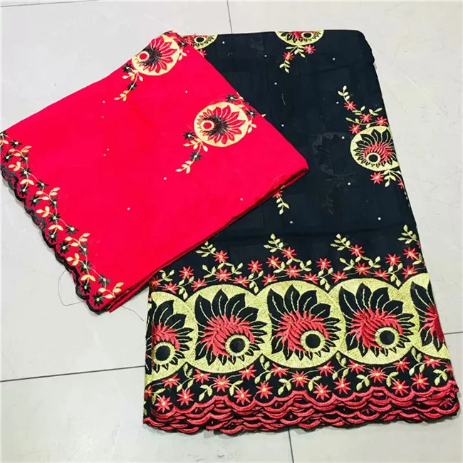 

Pretty wedding dress set matching 5Y African cotton lace fabric with2Y Swiss voile material for sewing dress VRCV5