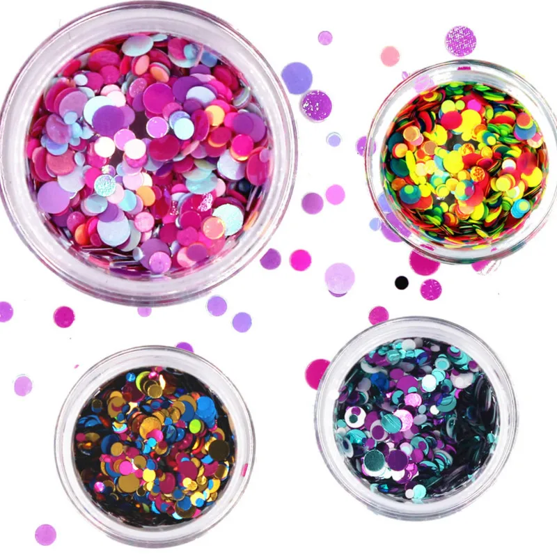 

kawaii Shiny Round Ultrathin Sequins Colorful Nail Art Glitter Tips UV Gel 3D Nail Decoration Manicure DIY Accessories NR-49