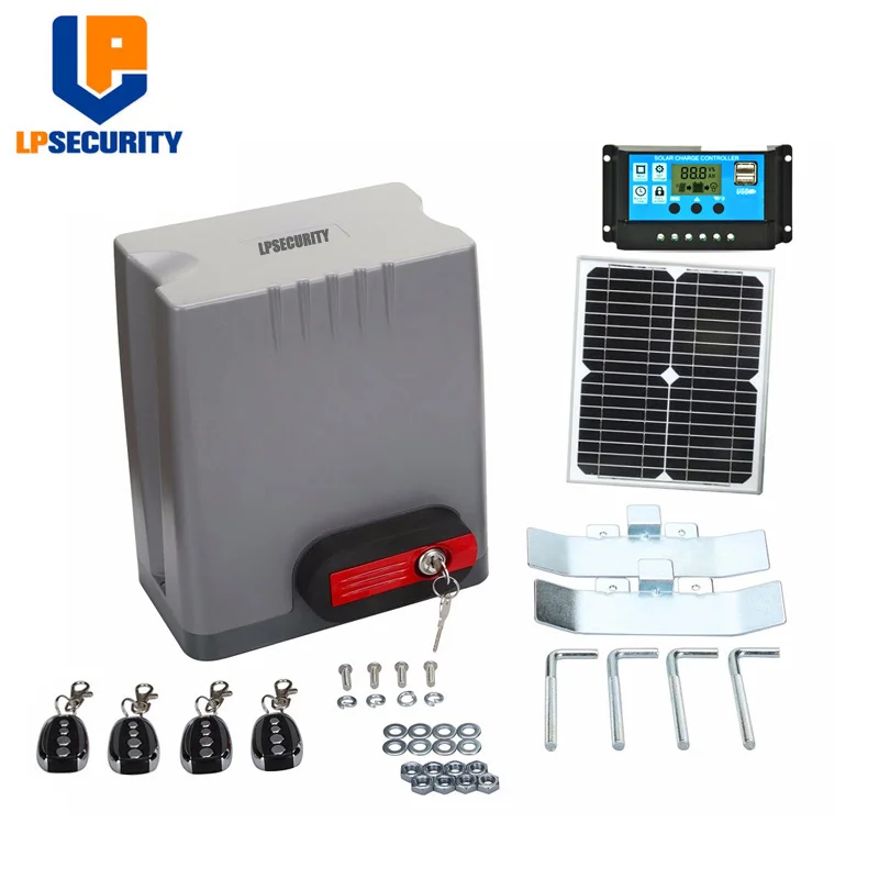 Abridor de Portão Deslizante com Painel Solar e Controlador Sistema de 24 Auto Automática 4 Keyfobs v 800 kg