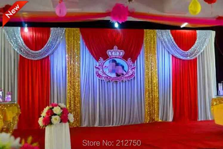 express free shipping wedding stage decoration wedding backdrop silver gold paillette cloth 3m6m wedding - Stage Decorations express free shipping wedding stage decoration wedding backdrop silver gold paillette cloth 3m6m wedding - Stage Decorations
