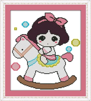 

Sets Of Embroidery Cross Stitch Pattern Carousel Cartoon Cross Stitch Gifts for Kids Embroidery Needlework Crafts Home Decor