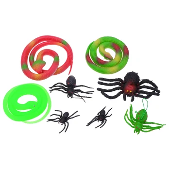

NICEXMAS 8pcs Tricky Props Simulation Vinyl Cobra Spider Snake for Party
