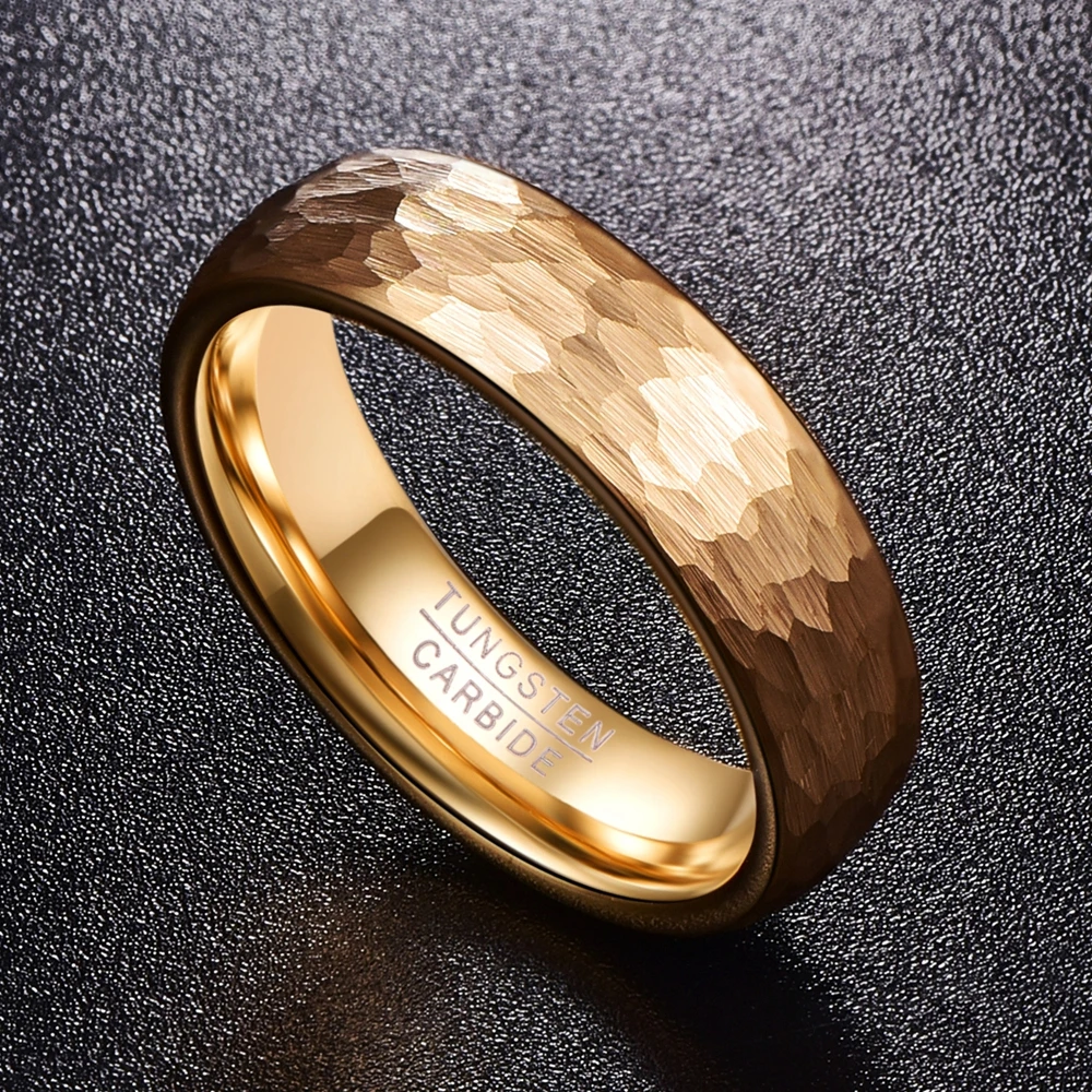 Кольца золотого цвета с геометрическими фигурами 4& 6 мм ширина для мужчин и женщин кольца из карбида вольфрама для пары Anillos модные ювелирные изделия обручальные кольца