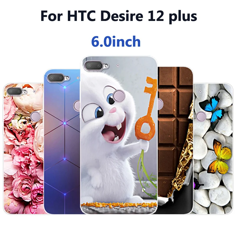 

For HTC Desire 12 plus Case cartoon Painted Silicone Soft Back Cover For HTC Desire 12plus phone shell Desire12 plus case coque