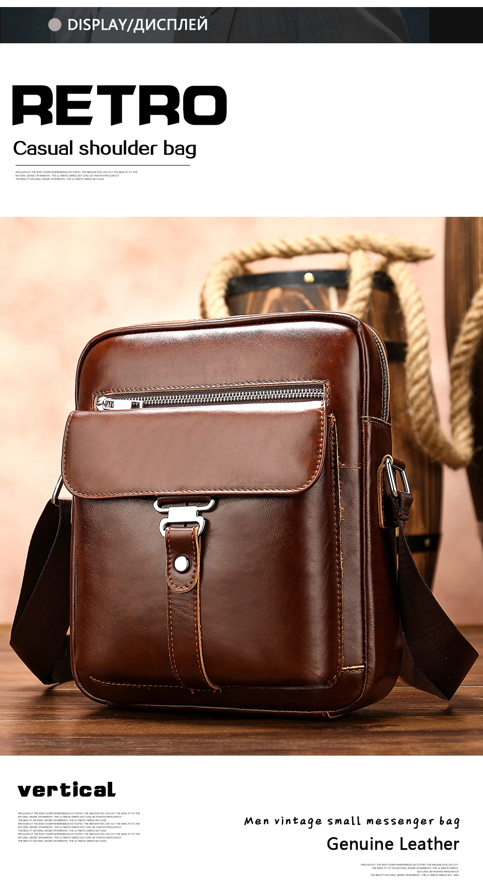 Men 's Shoulder Bags Genuine leather Male Flap Crossbody Bag for Men Vintage Pockets Ipad Phone Messenger Handbags 9