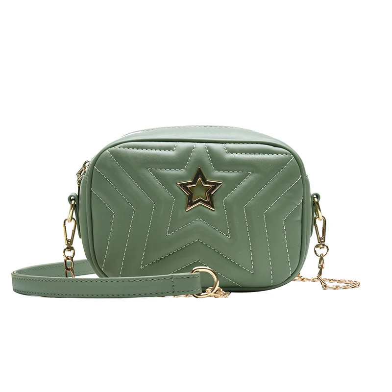 

2019 New Women star Chain Shoulder Bags Simple Fashion Shell Shape Women Small Messenger Crossbody Bag Ladies Zipper HandBags