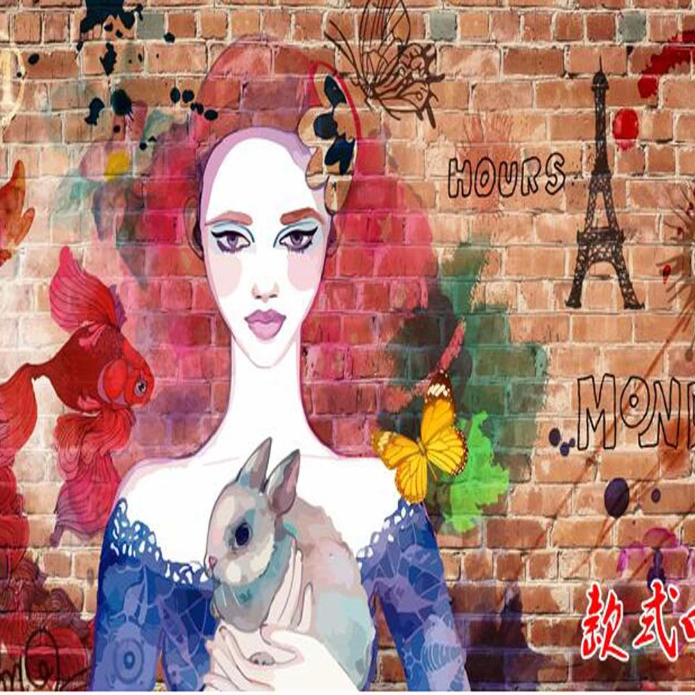 3dヨーロッパ落書き写真壁画ヴィンテージ壁紙レストランショップリビングルーム抽象壁紙落書き壁壁画城 Abstract Wall Paper Photo Muralswall Paper Aliexpress