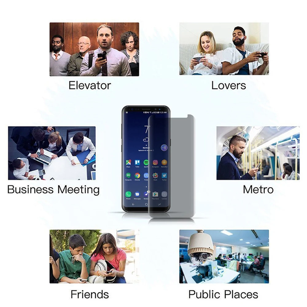 Анти шпионское закаленное стекло для samsung Galaxy S8 Plus S9 Note 8 9 анти-пип-экран протектор пленка конфиденциальности для samsung Galasy S9