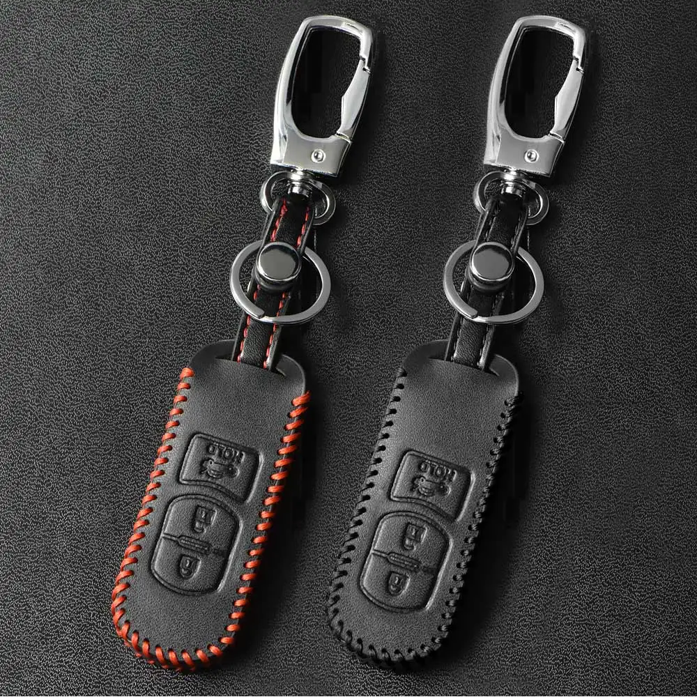 

Car Remote Leather Key Case Fob Cover Smart 2/3 Buttons For Mazda 2 3 6 Atenza Axela CX-5 CX5 CX 5 CX-7 CX-9 2015 2016 2017 2018