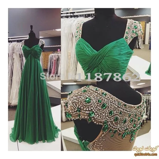 

ED-0849 Long Evening Dress 2019 New Arrival Formal Dresses New Emerald Green Evening Dresses with Crystals Women Evening Dress