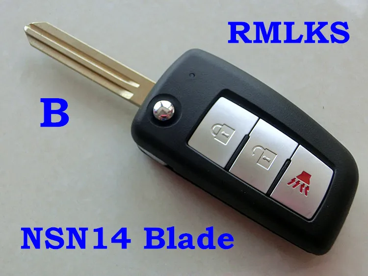 RMLKS складной 3 4 кнопки дистанционного флип ключ ShellFit для Nissan X-Trail Qashqai Geniss Altima Maxima Sentra Versa NSN14 лезвие Fob