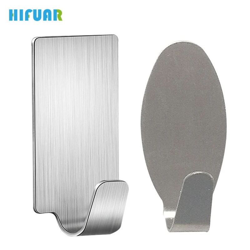 Hifuar 6 шт. клеящиеся Крючки из нержавеющей стали кухонный настенный дверной