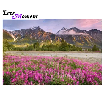

Ever Moment Diamond Painting Picture Of Rhinestone Flower Mountain Full Square Drill Decoration Diamond Embroidery 3F1827