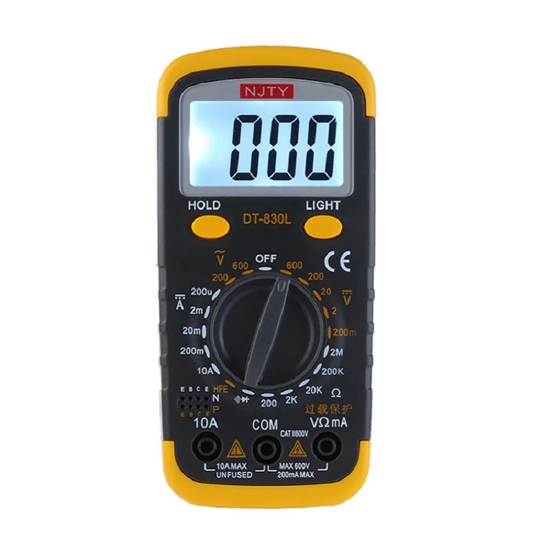 

Digital multimeter DT-830L small pocket digital universal watch with backlight portable anti-burning home