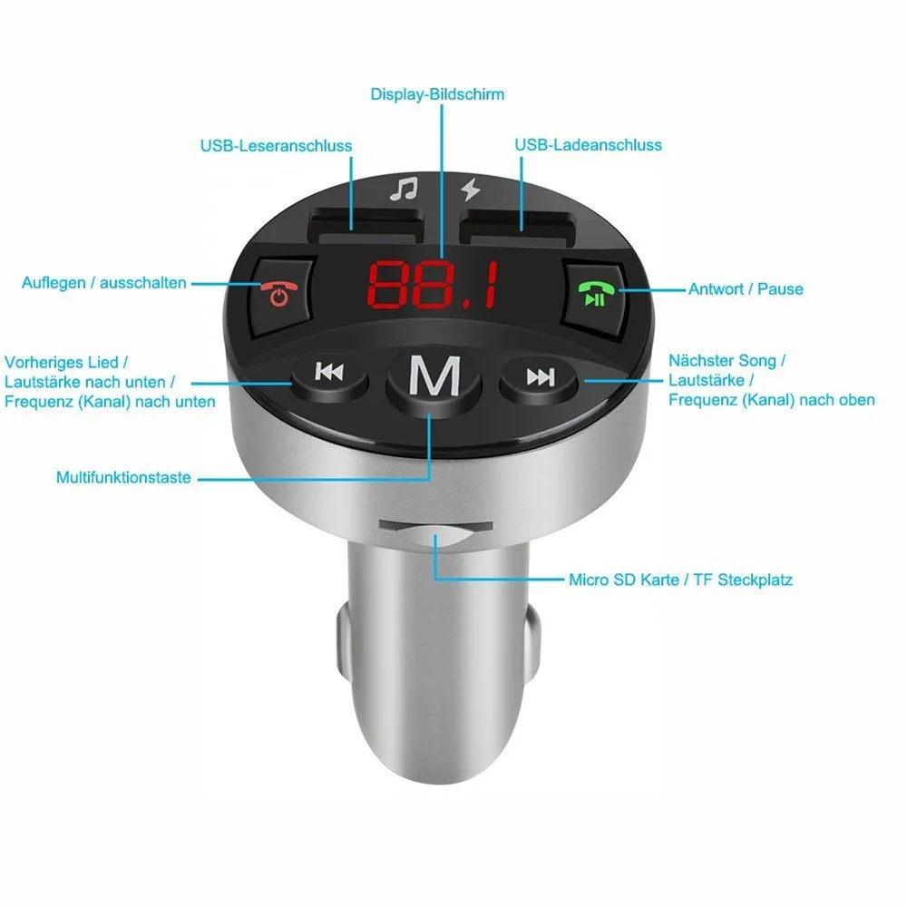 Многофункциональный Bluetooth Car Kit Беспроводной fm-передатчик Dual USB Зарядное устройство аудио MP3 плеер FM36 Usb к Mp3 адаптер модулятор