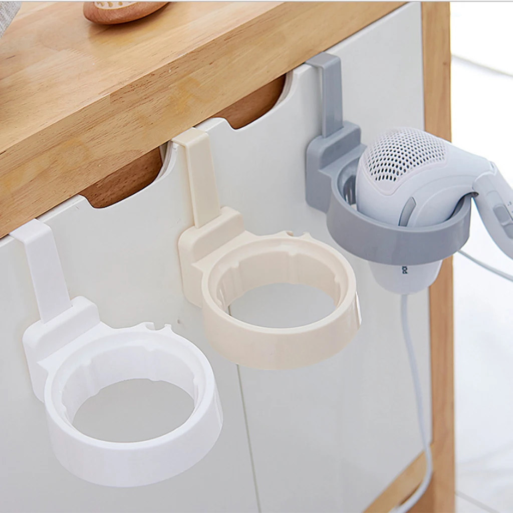 Hair Dryer Storage Rack Holder Bathroom Door Back Hanging Organizer Hanger 3 Color Accessory