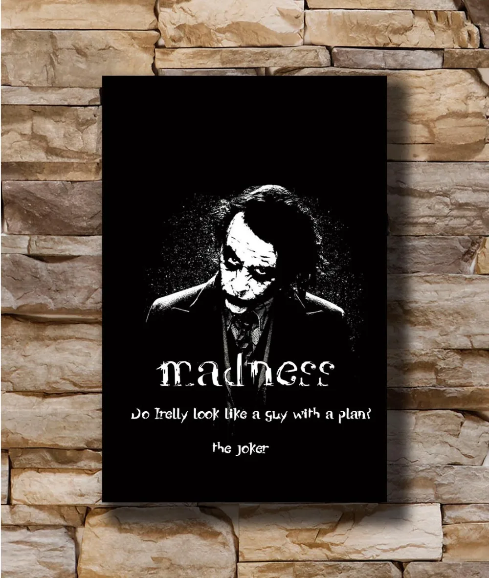 N2987 Batman Joker Motivational Quotes 8x12 20x30 24x36 Silk Poster Art L W Canvas Print Decoration