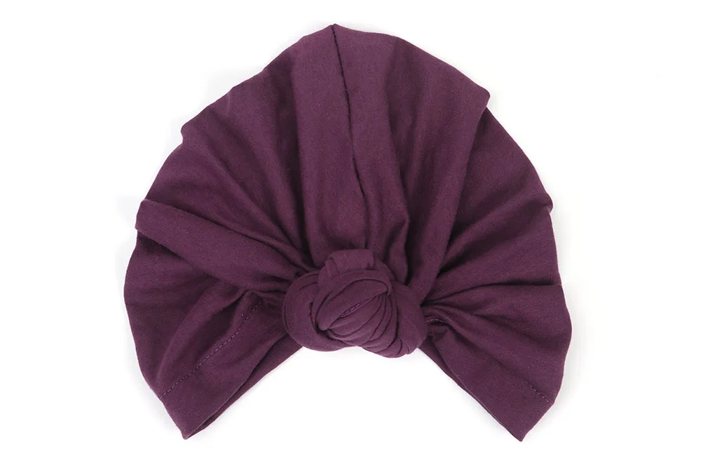 Модная женская шапка бант для головы тюрбан бохо стиль крест повязка для волос для девочек зима осень теплая шапка аксессуары для волос Леди Beanie шапки - Цвет: Фиолетовый