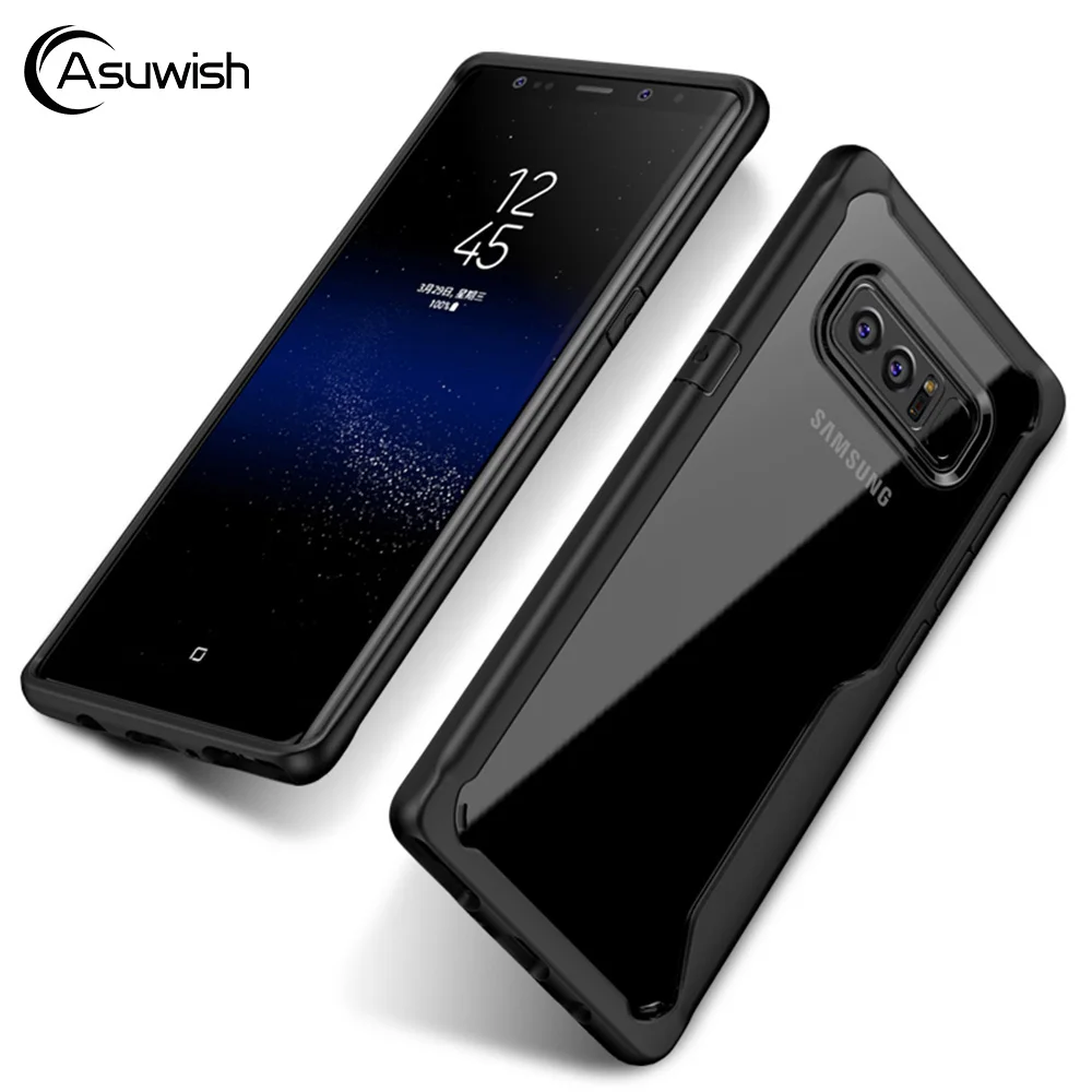 Asuwish Мягкий ТПУ силиконовый чехол для Samsung Galaxy S8 Plus Note 8 Note8 N950 N950F G950F G955F телефона