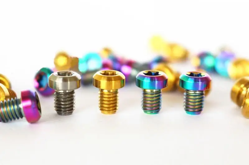 

LOT 2M5x6.5mm Ti/Golden/Rainbow GR5 Titanium Screw Bolts For Bicycle Crankset