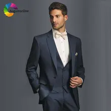 Custom Made Navy Blue Men Suits Slim Fit Tuxedos Groom Suit Mens Wedding Suits Casual Business Trajes De Novio Hombre Blazers men pink suit mens tuxedos jacket men singer costume suit trajes de novios mens suit traje novio boda mens suits with pants