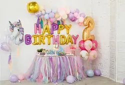 Фон для фотосъемки на день рождения воздушный шар торт comunion decoracion fiesta виниловые фонов фотографии photocall unicornio фоны