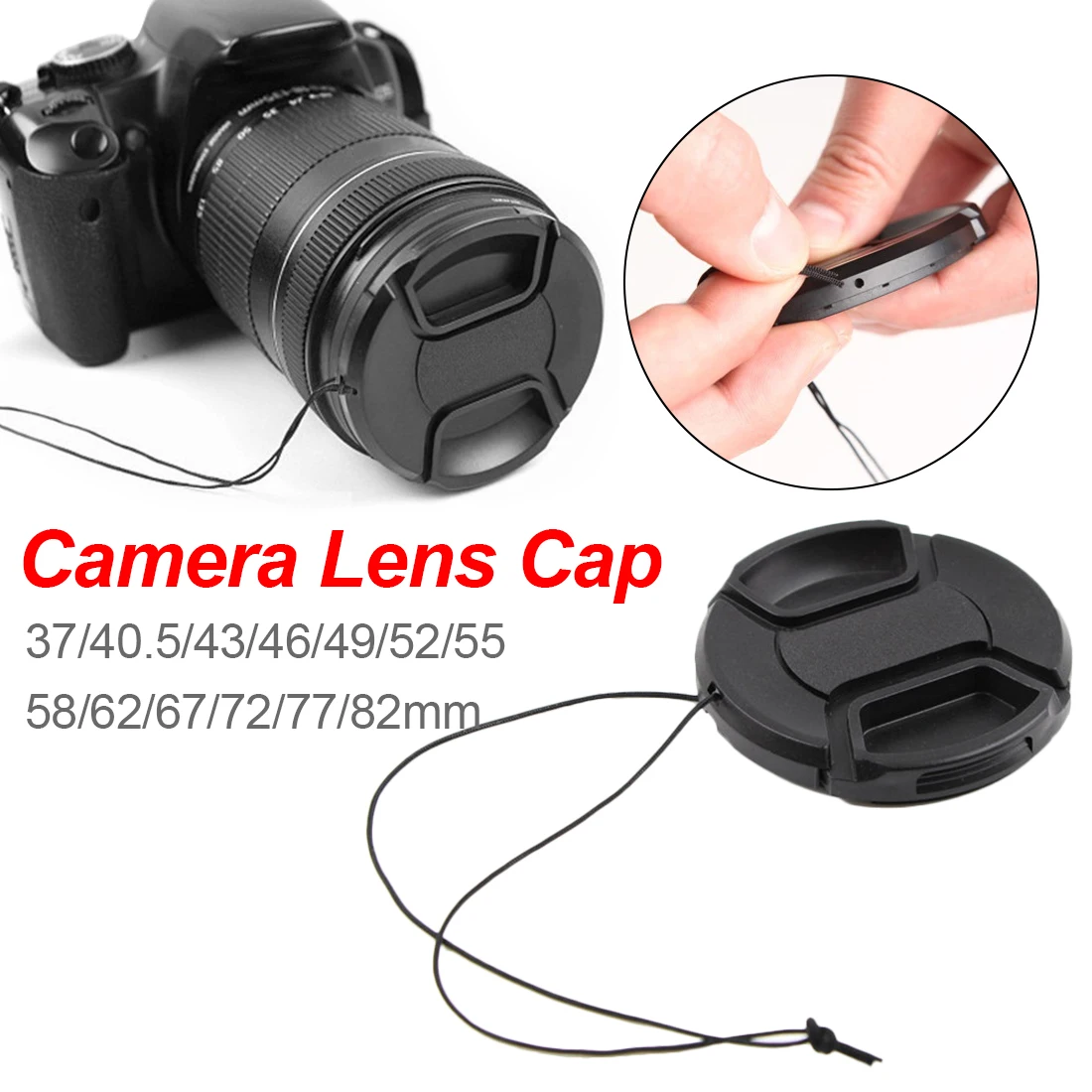 Universal Camera Lens Cap 67/72/77/82mm Different Size Lens Protection