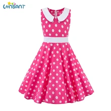 LONSANT/винтажное летнее праздничное платье с открытой спиной для маленьких девочек платье принцессы в горошек без рукавов с оборками ТРАПЕЦИЕВИДНОЕ ПЛАТЬЕ С Высокой Талией для девочек N30