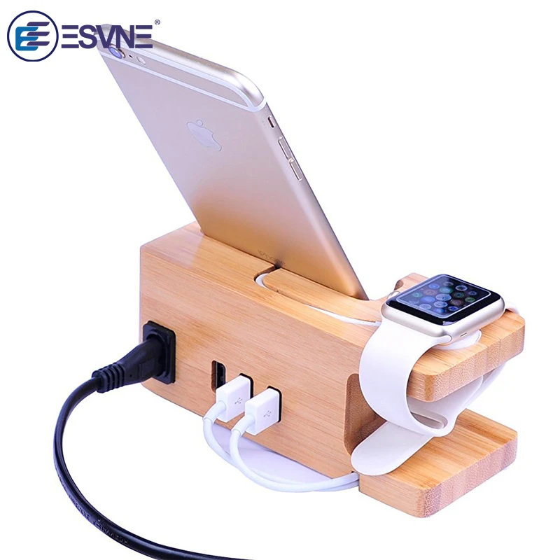 

ESVNE 3-Port 15W 3A USB Charging Station Support Cellular Phone Charger Holder Stand Adapter For iPhone X XS XR iPad Apple Watch