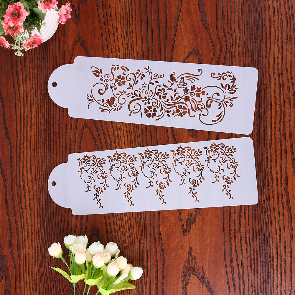 Пластмассовый трафарет для торта 2 шт.|cake stencil|cake decorating toolsdecorating tools |