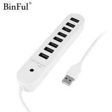 Binful USB 2.0 концентратор 8 Порты и разъёмы Портативный OTG HUB 480 Мбит/с USB разветвитель со светодиодной лампой для Apple MacBook Air ноутбук Планшетные ПК USB HUB