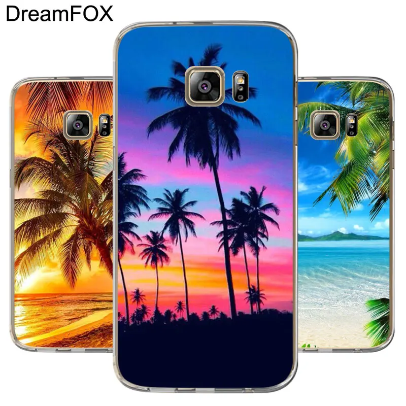 DREAMFOX M143 Лето пляжное дерево Мягкий ТПУ силиконовый чехол для Samsung Galaxy S5 S6 S7 S8 S9 S10 5G