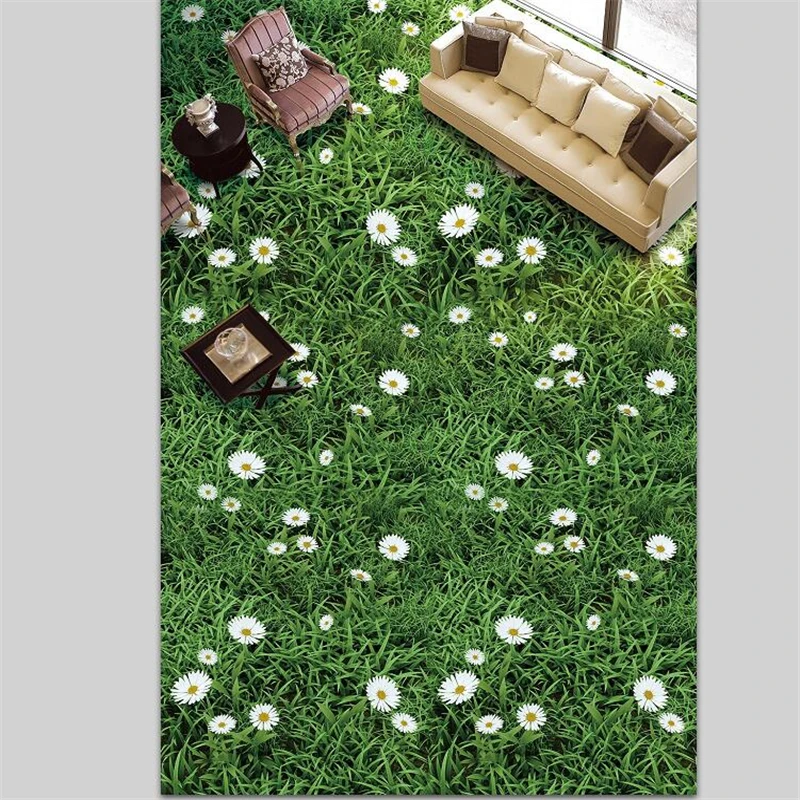 Wellyu пользовательские 3D наклейки на пол маленькая трава пол живопись гостиная спальня HD толстый пригодный пол самоклеящийся пол