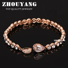 De Calidad superior ZYH180 Gota de Agua de Lujo de Oro Rosa Pulsera de Color Joyería Cristales Austriacos Wholesale