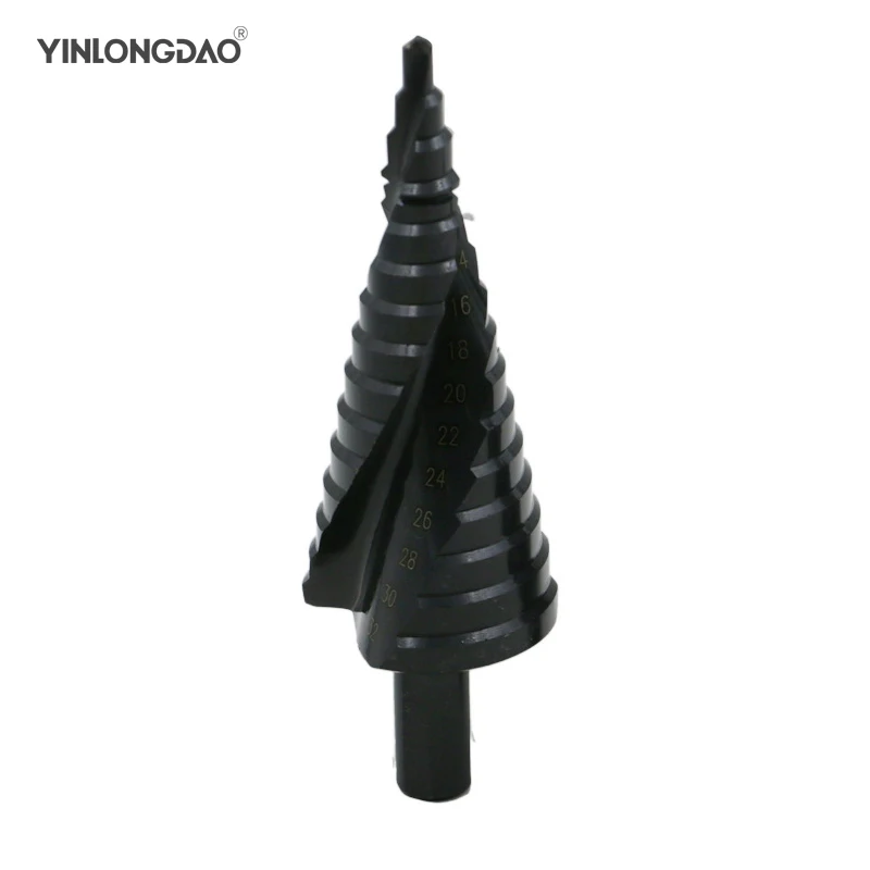 1 PC 4-12/20/32 HSS Step Drills Nitrogen High Speed Steel Spiral for Metal Cone Drill Bit Set Triangle Shank Hole Cutter