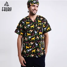 Новая высококачественная медицинская униформа, больничная стоматология, v-образный вырез, с коротким рукавом, летняя одежда, салон красоты, для домашних животных, рабочая одежда, рубашка