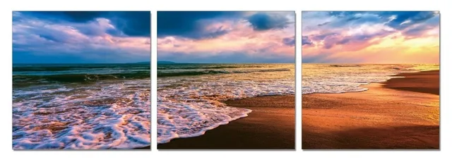 Gambar Lukisan Sunset Pantai - Rahman Gambar