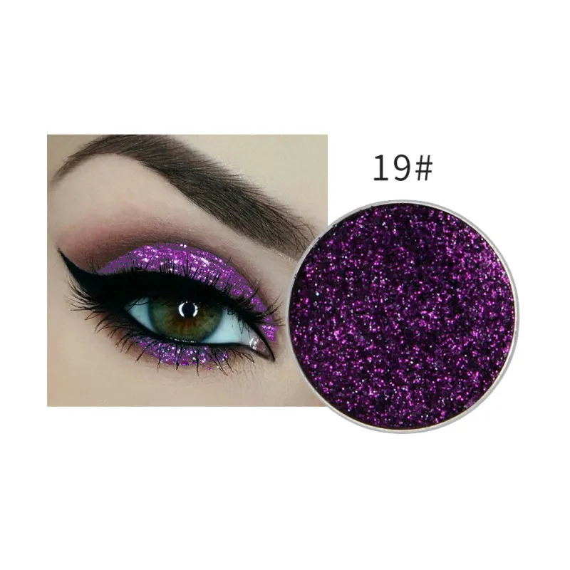 NICEFACE 1Pc Single Color Long-lasting Diamond Eyes Shadow Eye Glitter Shimmer Makeup Powder Monochrome Glitters 24colors TSLM1 - Цвет: 19